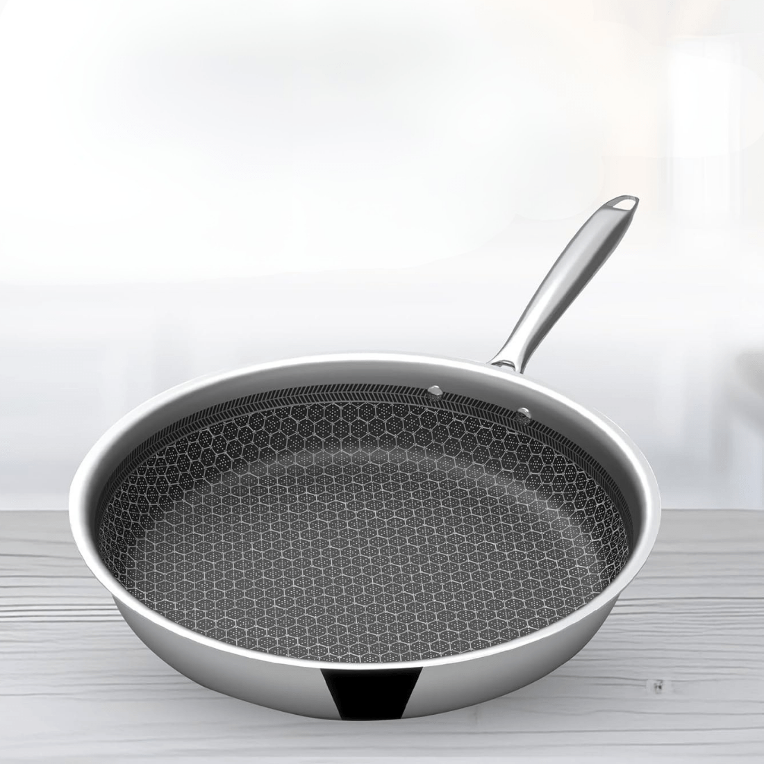 Tri-Ply Stainless Steel Honeycomb Fry Pan with Lid(24cm)