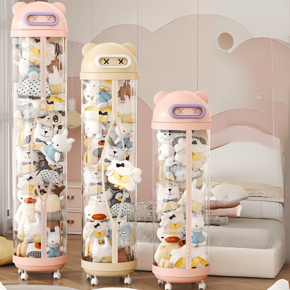 Transparent Doll Storage Bucket