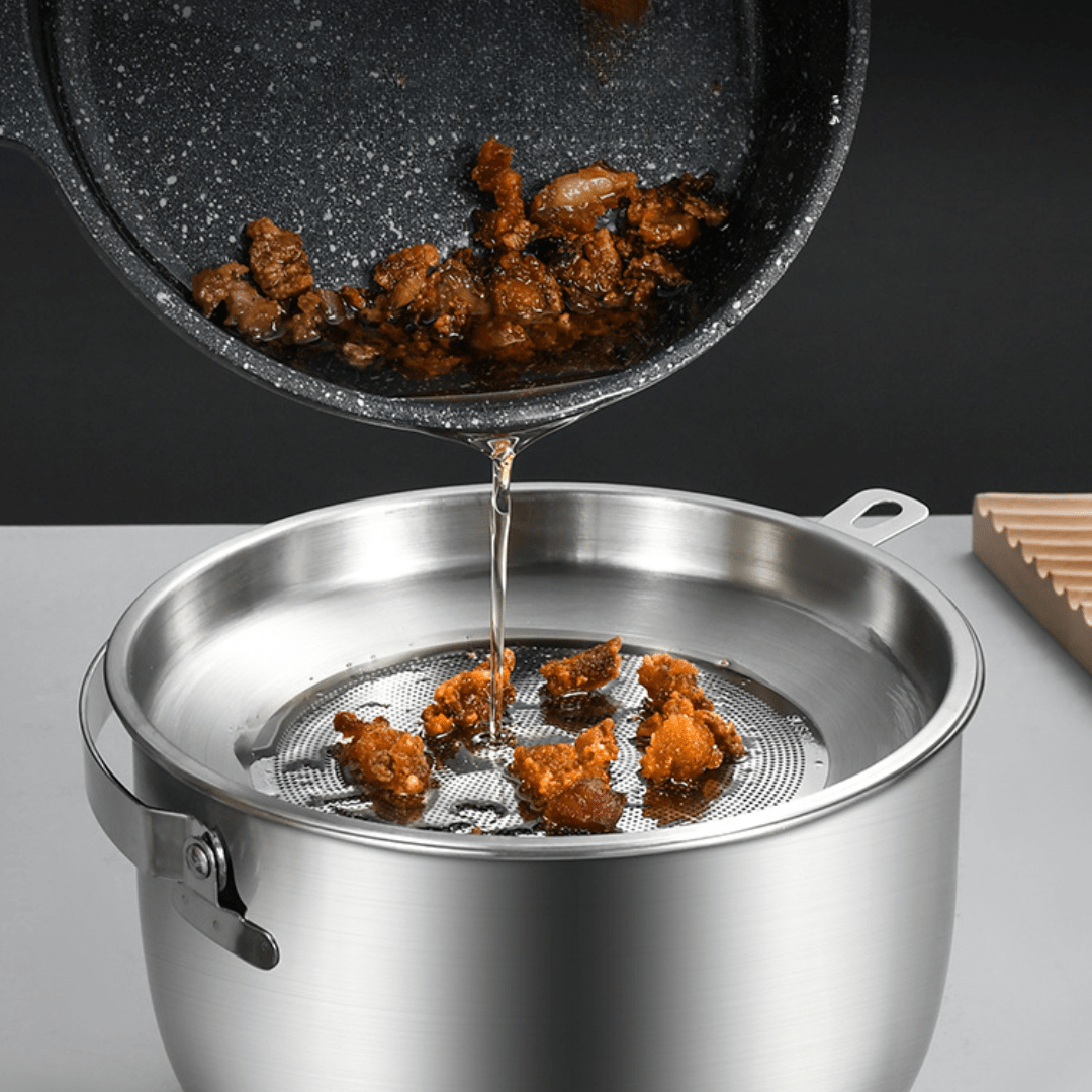 Ultra-Steel Oil Strainer Pot With Handle