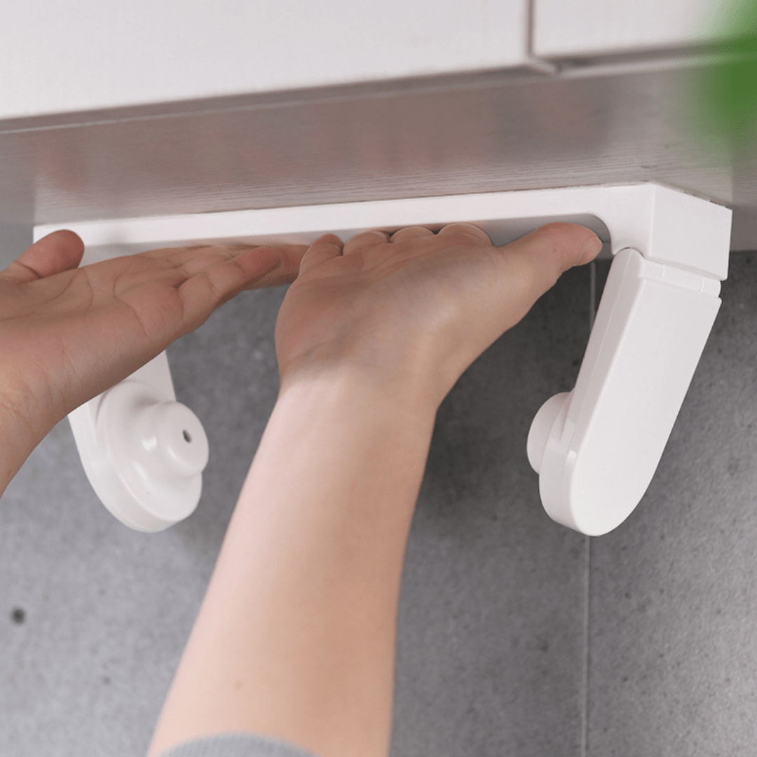 Wall-Mounted Kitchen Adhesive Paper Storage Rack