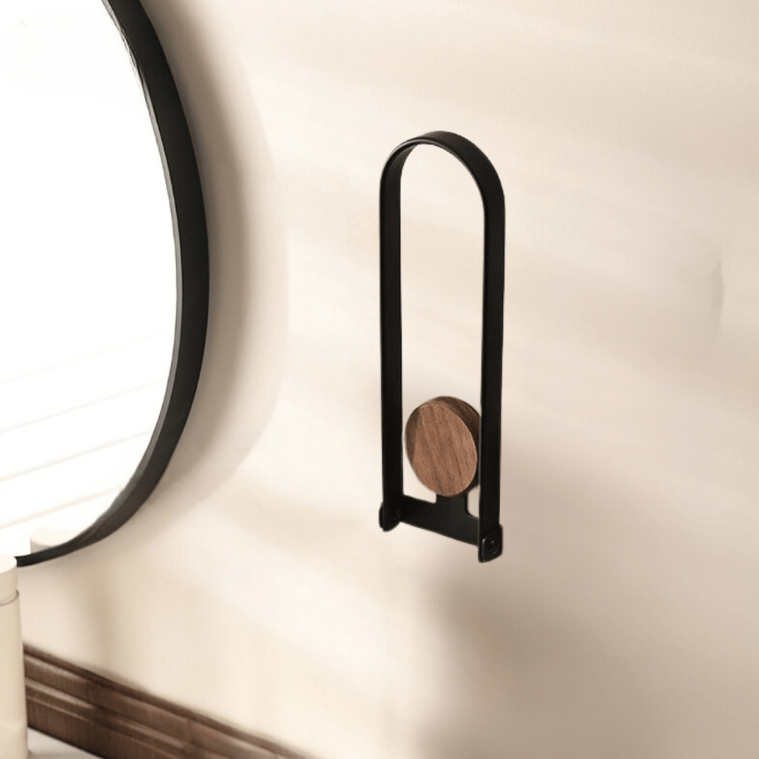 Wall-Mounted Black Foldable Hand Towel Rack