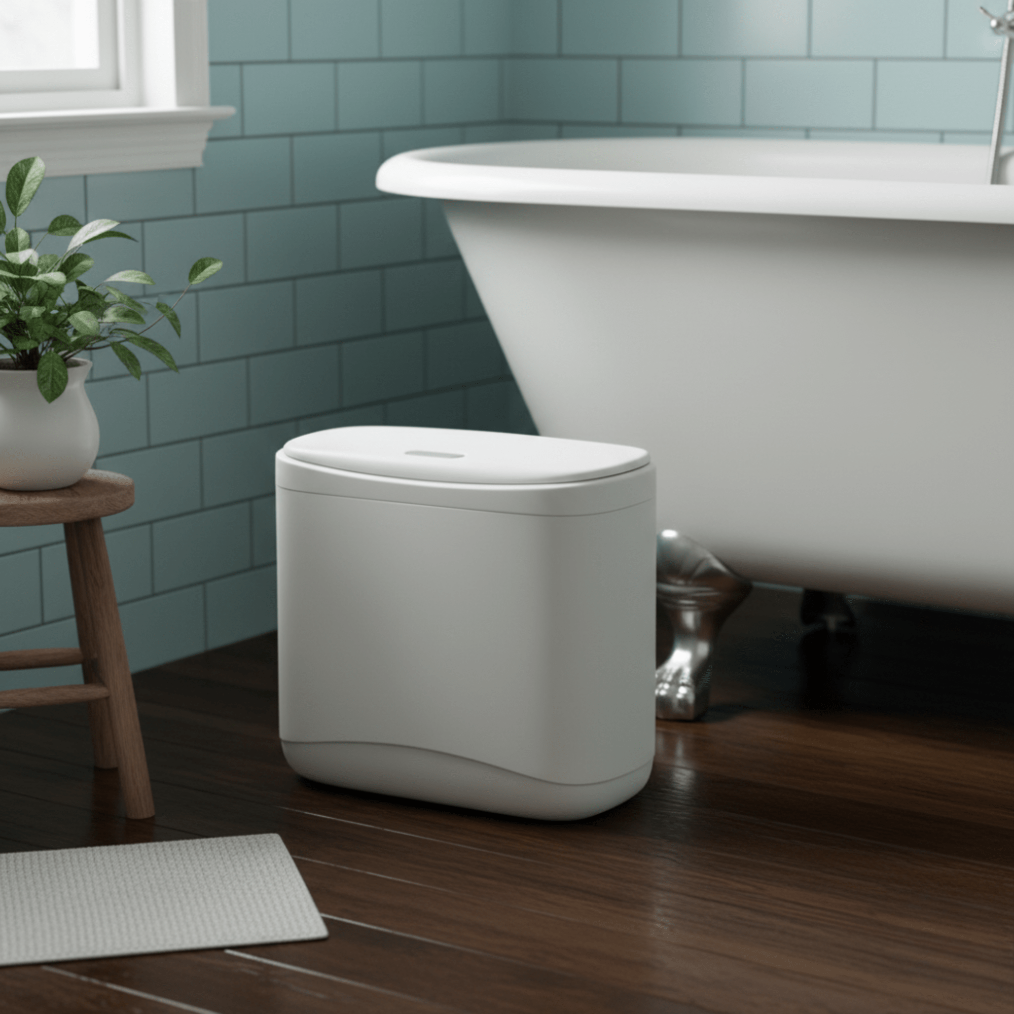 Compact Dual-Purpose Press-Lid Trash Bin(12L)