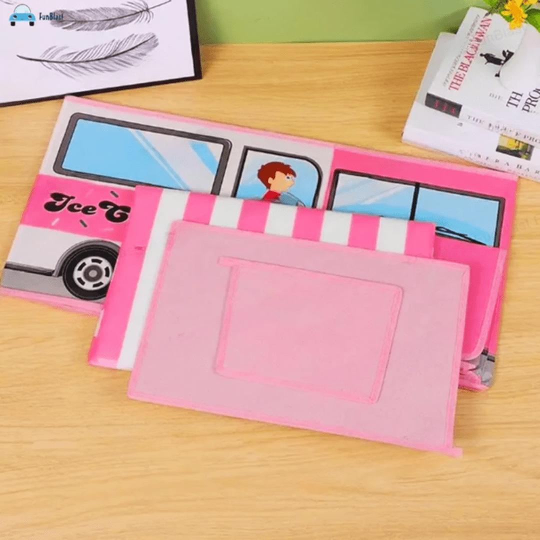 Bus-Shaped Kid's Toy Storage Box
