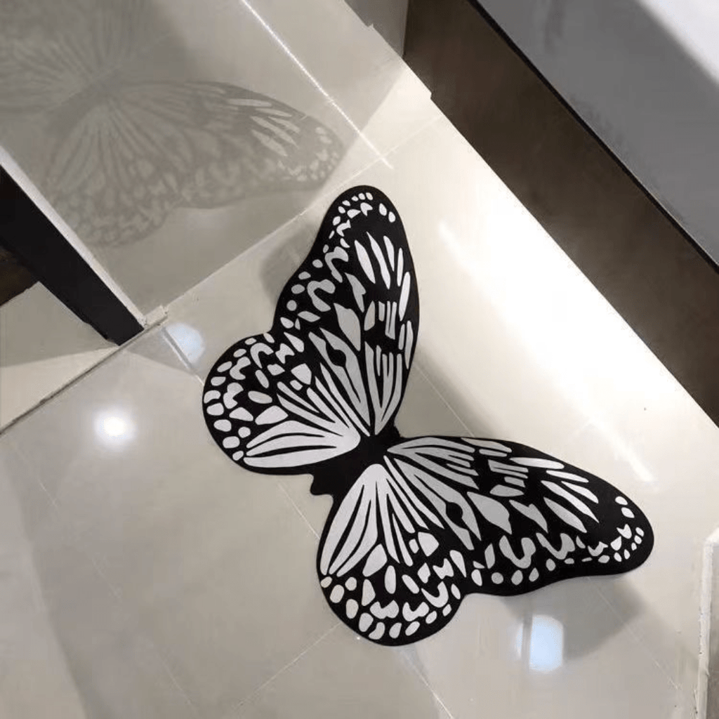 Anti-Slip Butterfly-Themed Diatom Mud Floor Mat