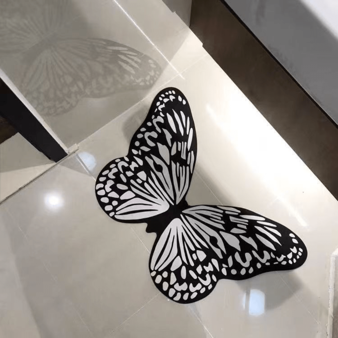 Anti-Slip Butterfly-Themed Diatom Mud Floor Mat