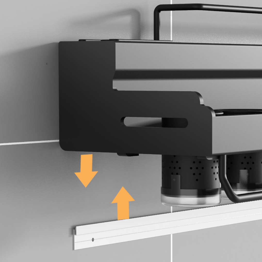 Wall-Mounted Multifunctional Stainless Steel Kitchen Storage Organizer (60cm)