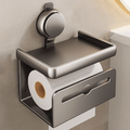 Wall-Mounted Toilet Paper Box with Removable Suction Cup