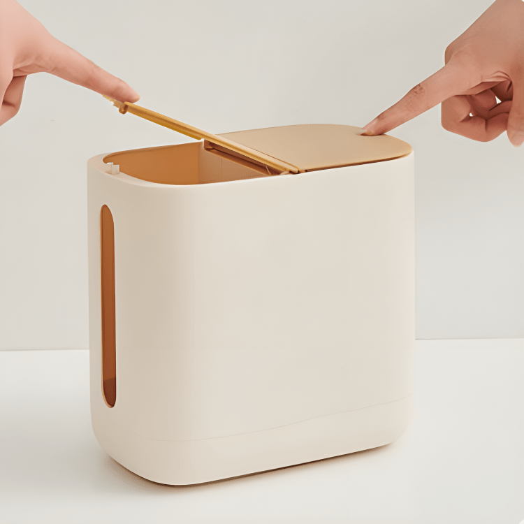 Two-in-One Tissue Holder with Trash Bin