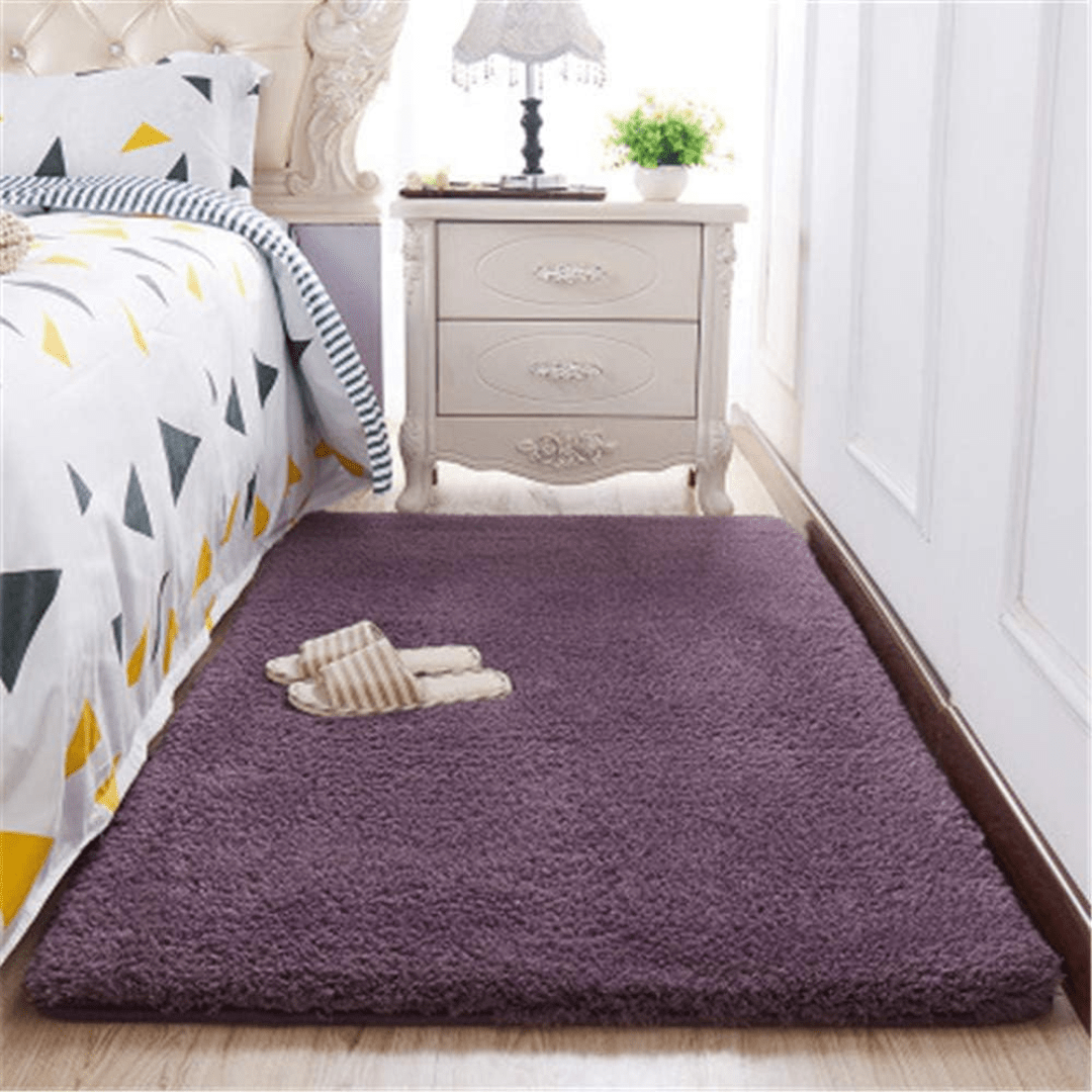 Ultra-Soft Silk Wool Living Room Carpet (Purple)
