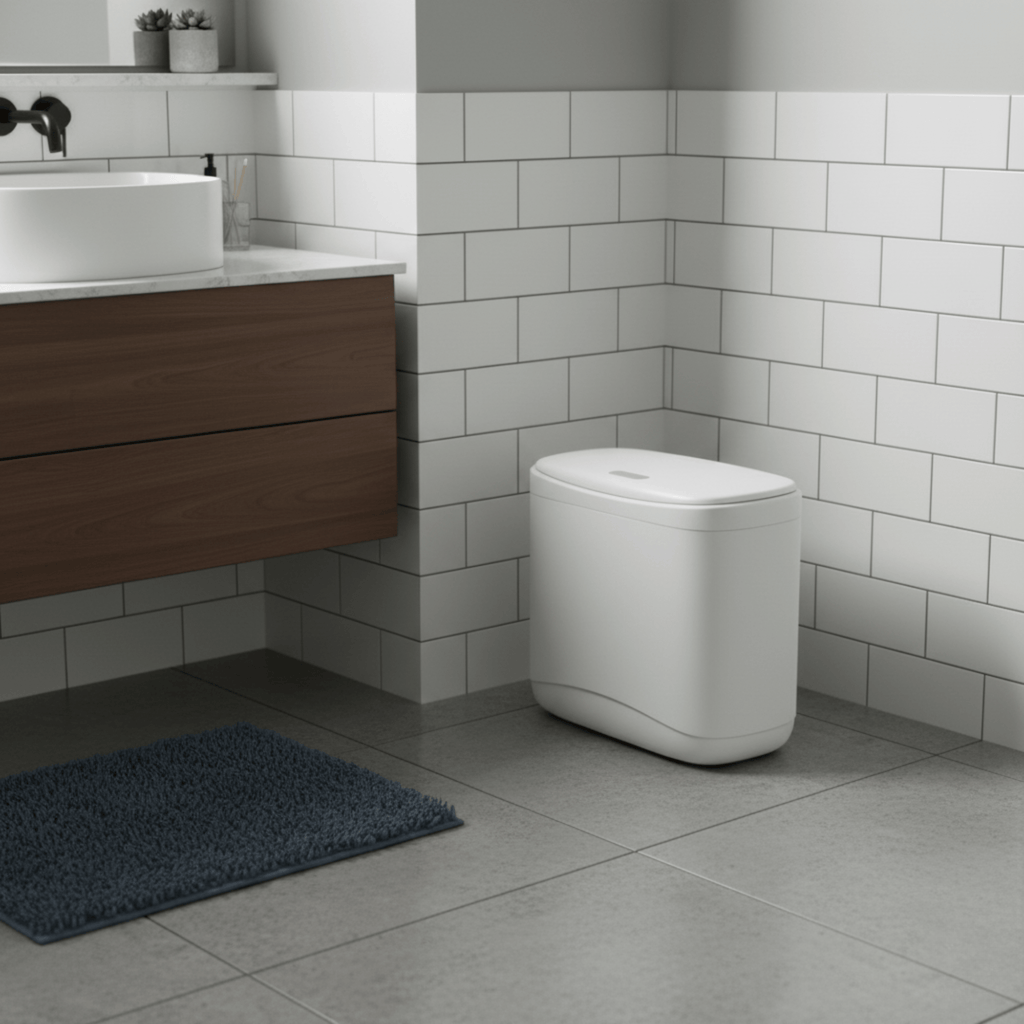 Compact Dual-Purpose Press-Lid Trash Bin(12L)