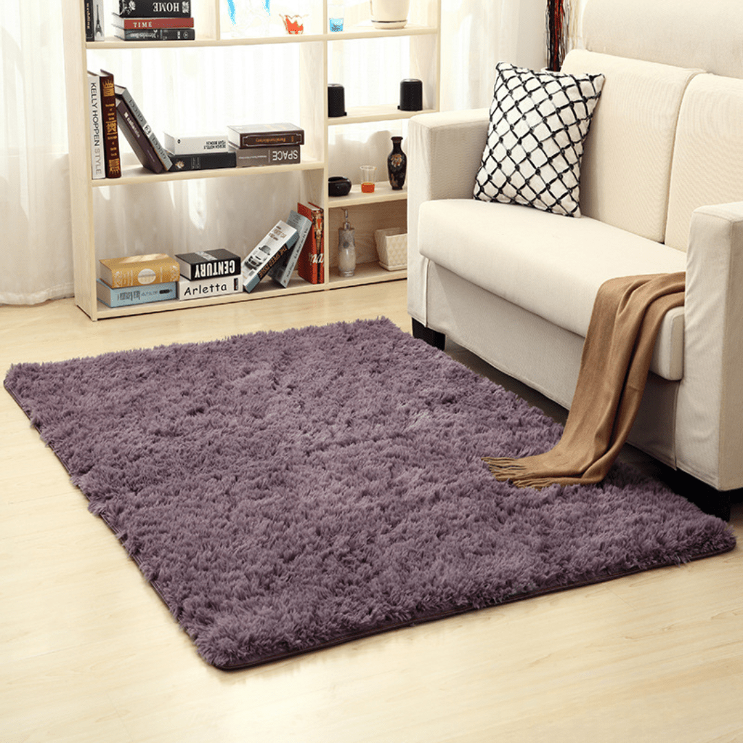 Ultra-Soft Silk Wool Living Room Carpet (Purple)