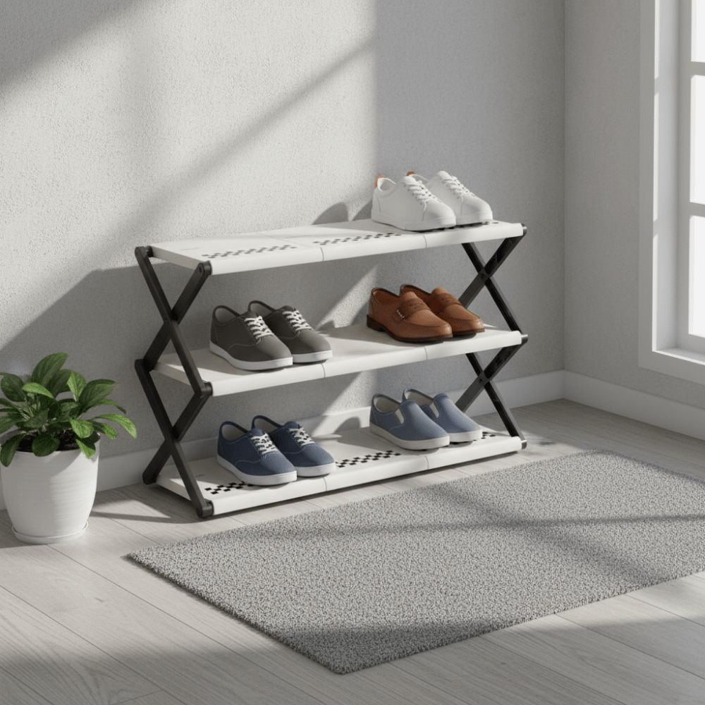 Compact Space Foldable Shoe Rack