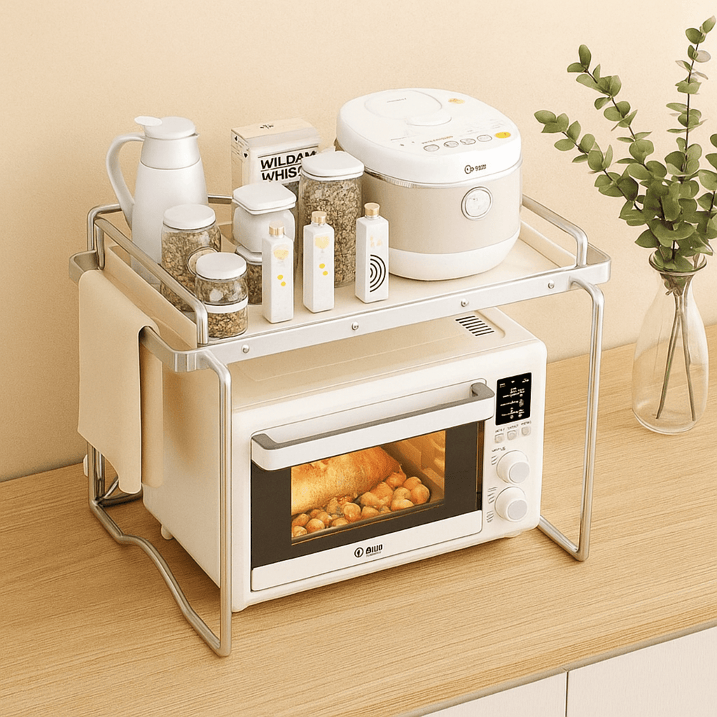 Carbon Steel Multifunctional Foldable Kitchen Storage Rack(64cm)