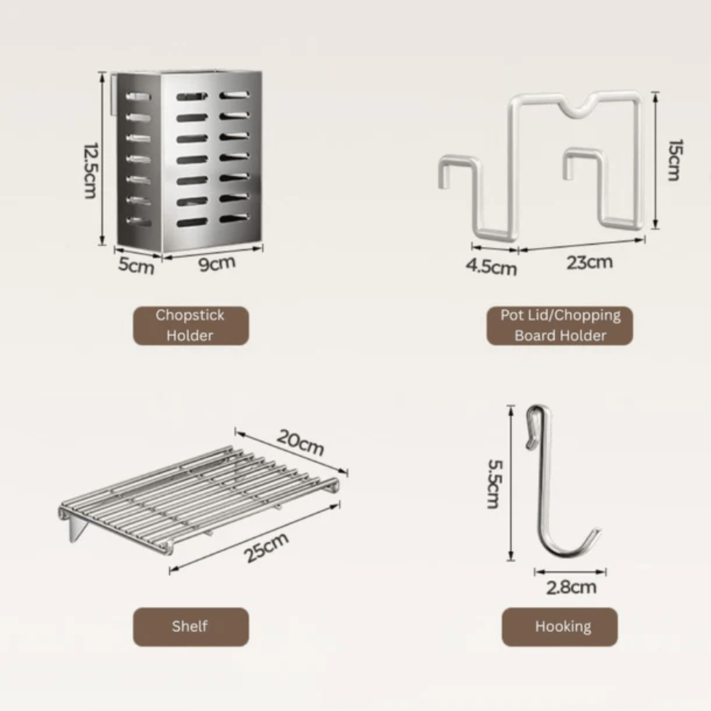Clean Edge Stainless Steel Multi-Function Dish Rack Organizer