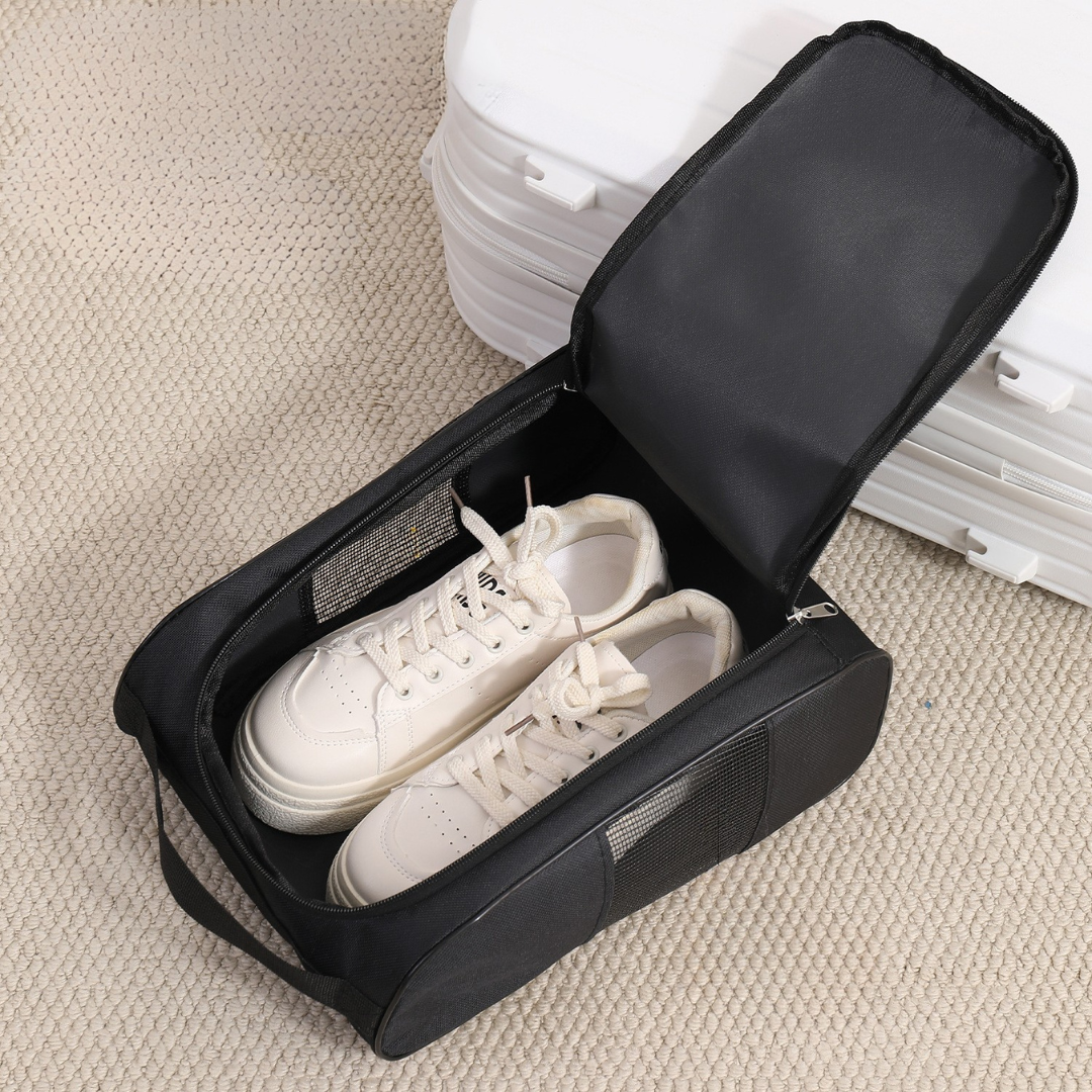 Travel Mesh Shoe Pouch with Handle & Ventilation