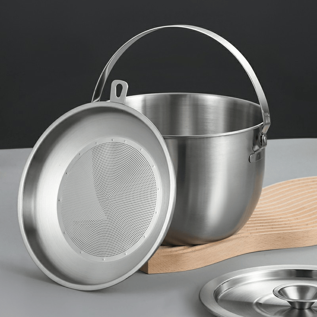Ultra-Steel Oil Strainer Pot With Handle