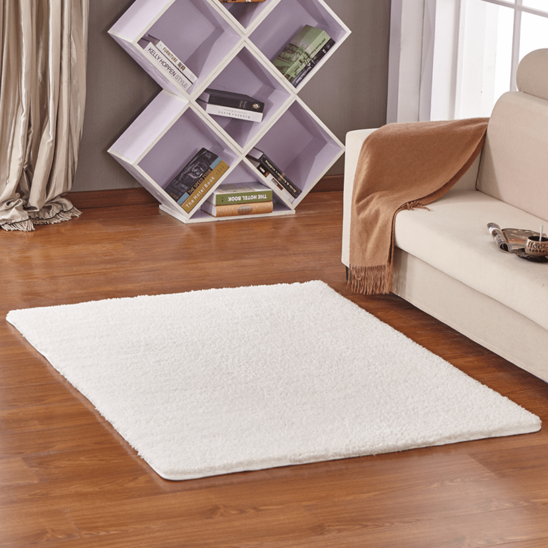 Ultra-Soft Silk Wool Living Room Carpet (Beige)