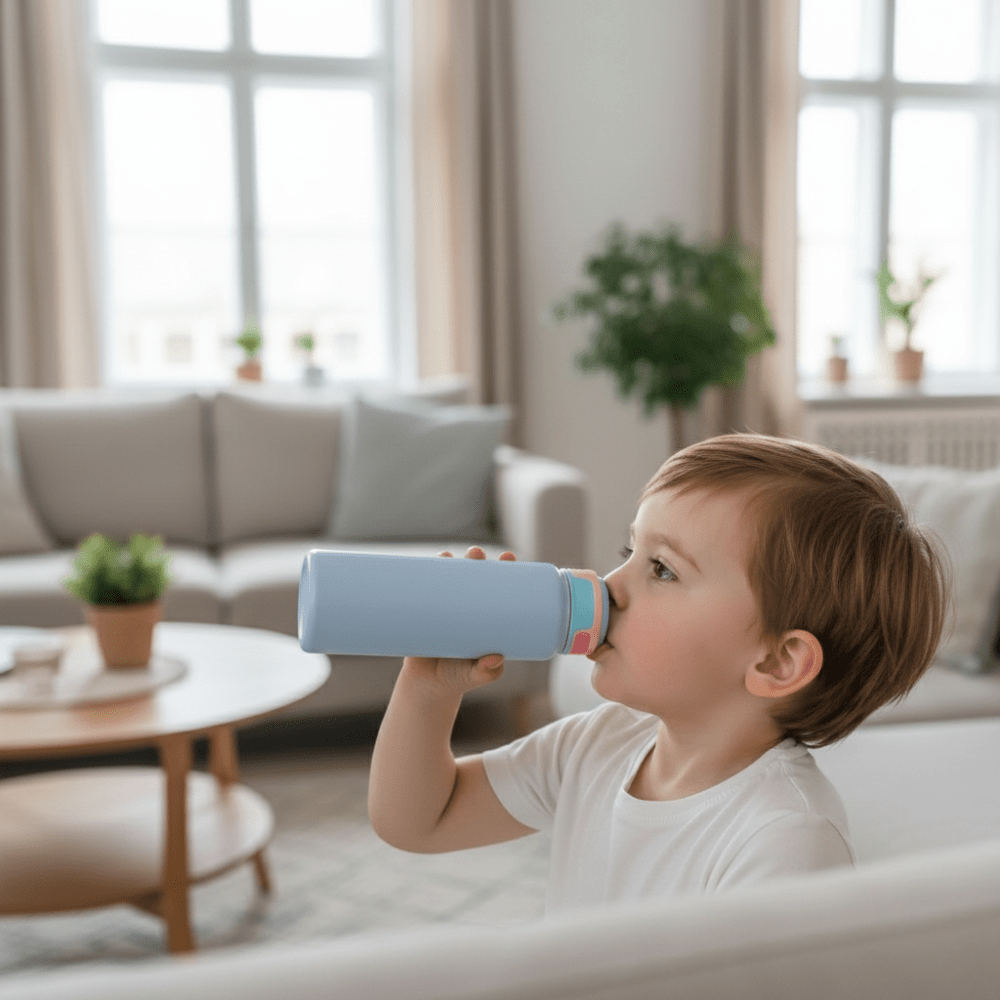 Stainless Steel Thermos Water Bottle with Leakproof Quick Fill Lid (950ML)