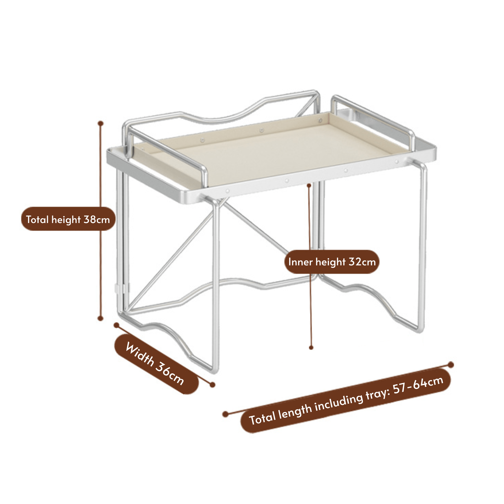 Carbon Steel Multifunctional Foldable Kitchen Storage Rack(64cm)