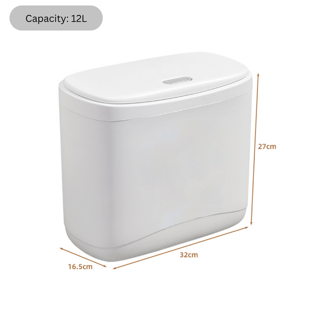 Compact Dual-Purpose Press-Lid Trash Bin(12L)