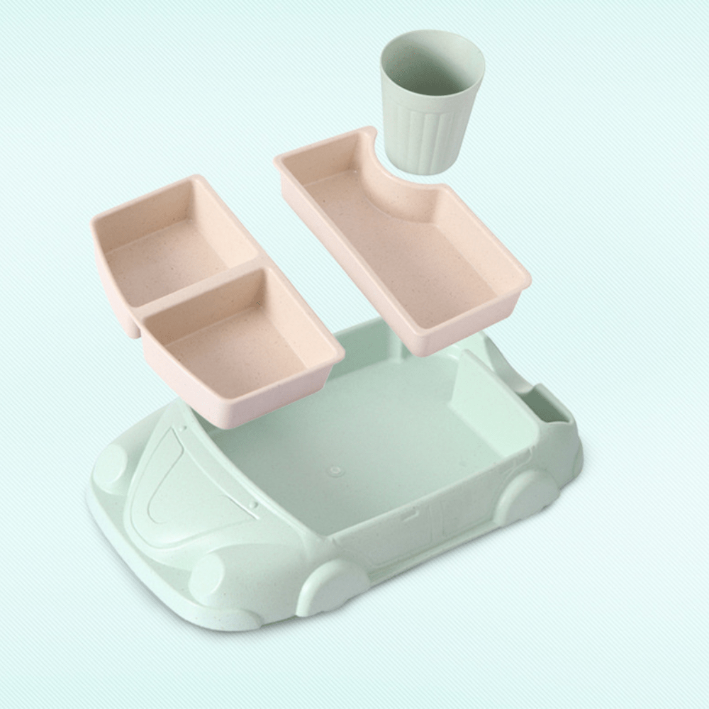 Car Shape Bamboo Fiber Baby Tray