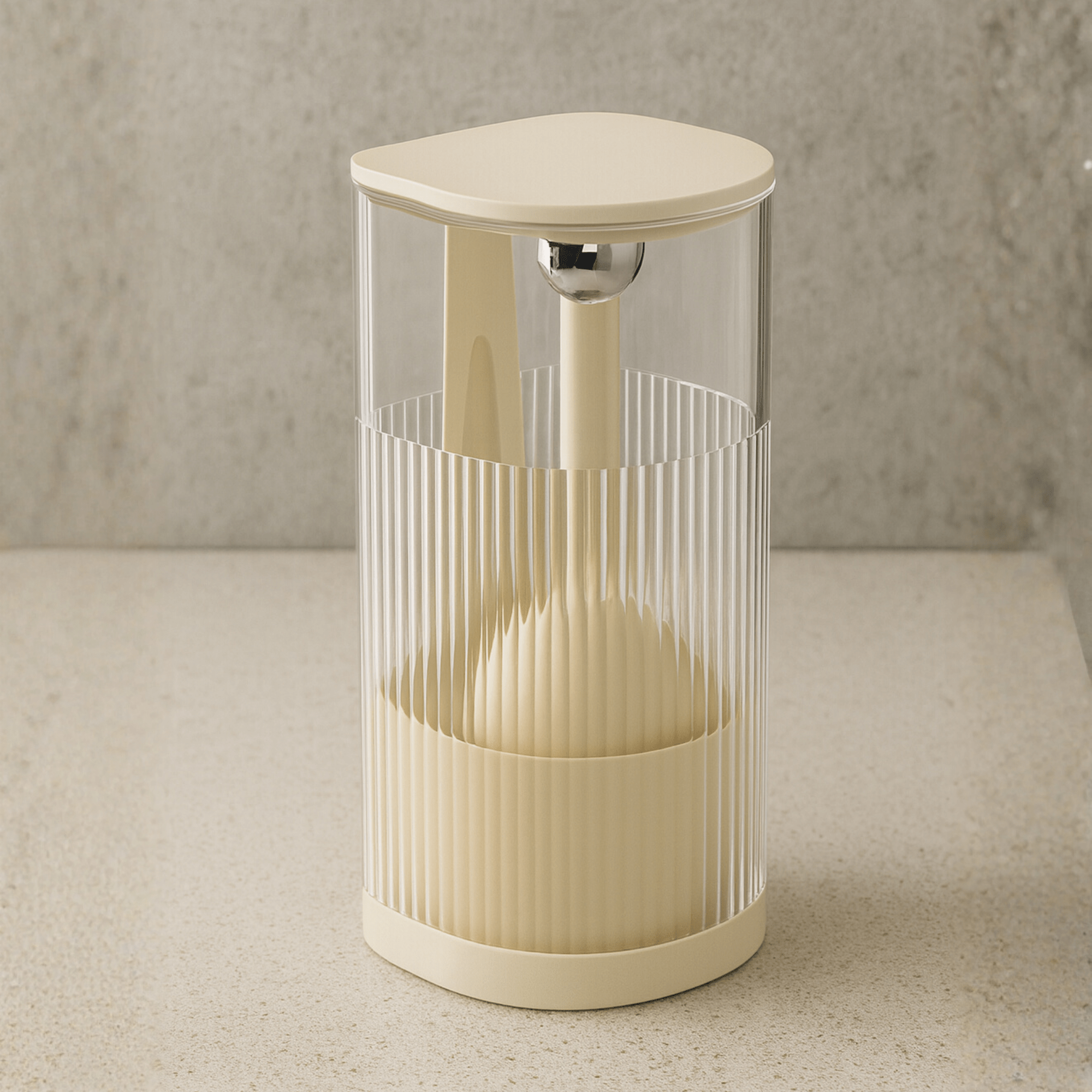 Cosmetic Brush Storage Cylinder with Automatic Lifting Mechanism