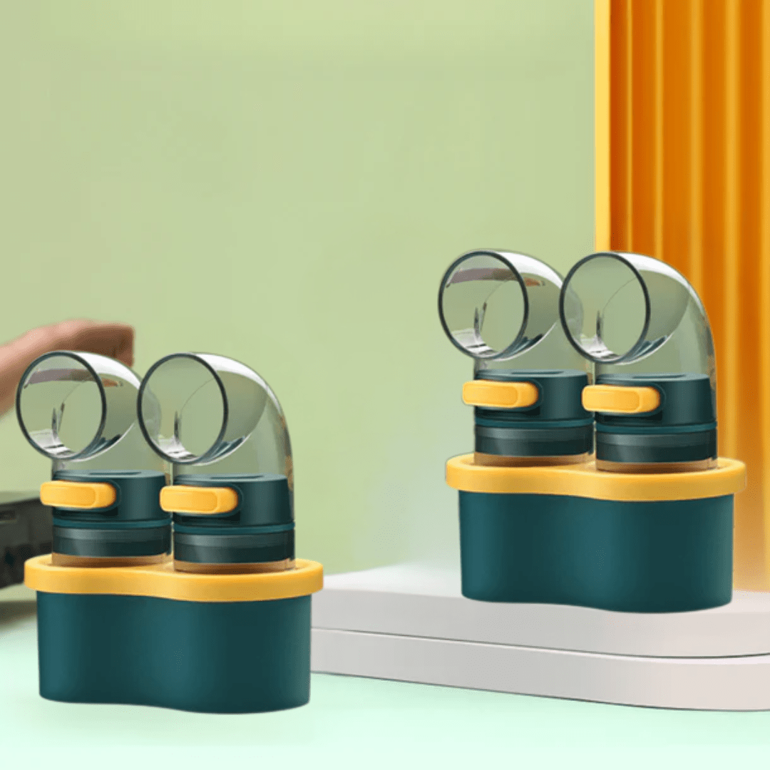 Transparent Plastic Seasoning Jar with Press Button Salt Dispenser