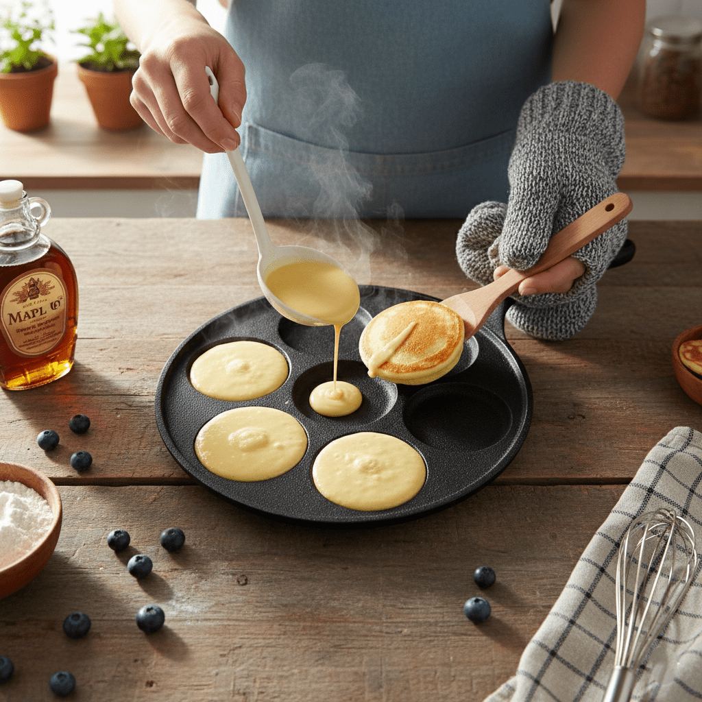 Cast Iron Mini Pancake Maker with Handle(23cm)