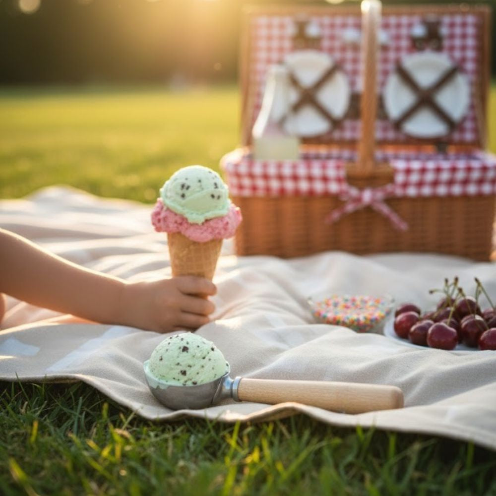 Classic Wooden Handle Stainless Steel Ice Cream Scoop
