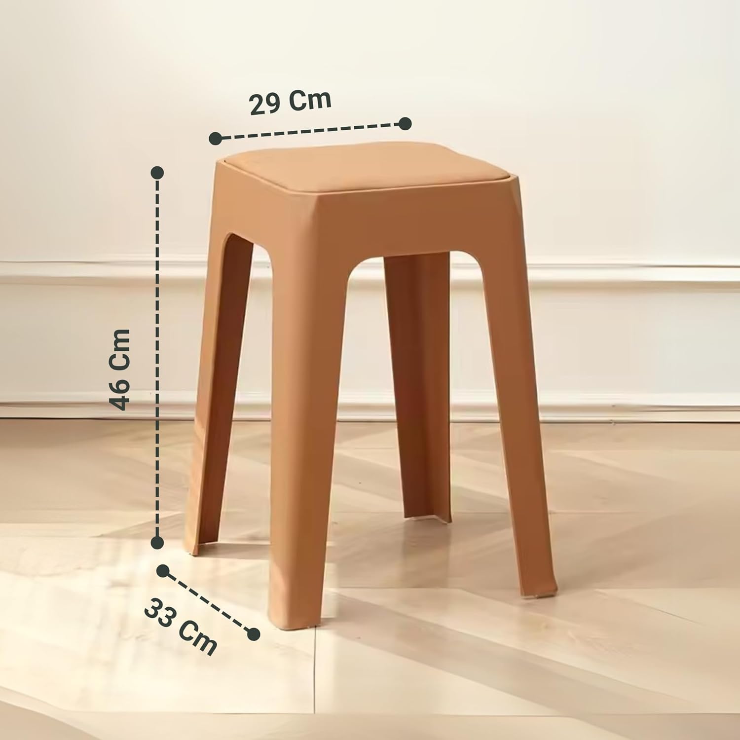 Compact Plastic Stackable Stool with Cushion