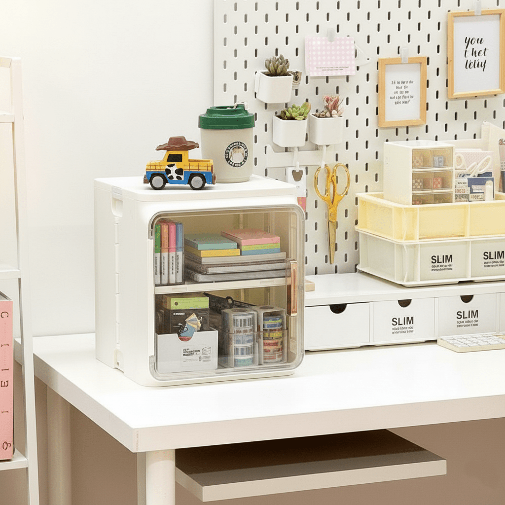 Desktop Dormitory Storage Box for Office & Study