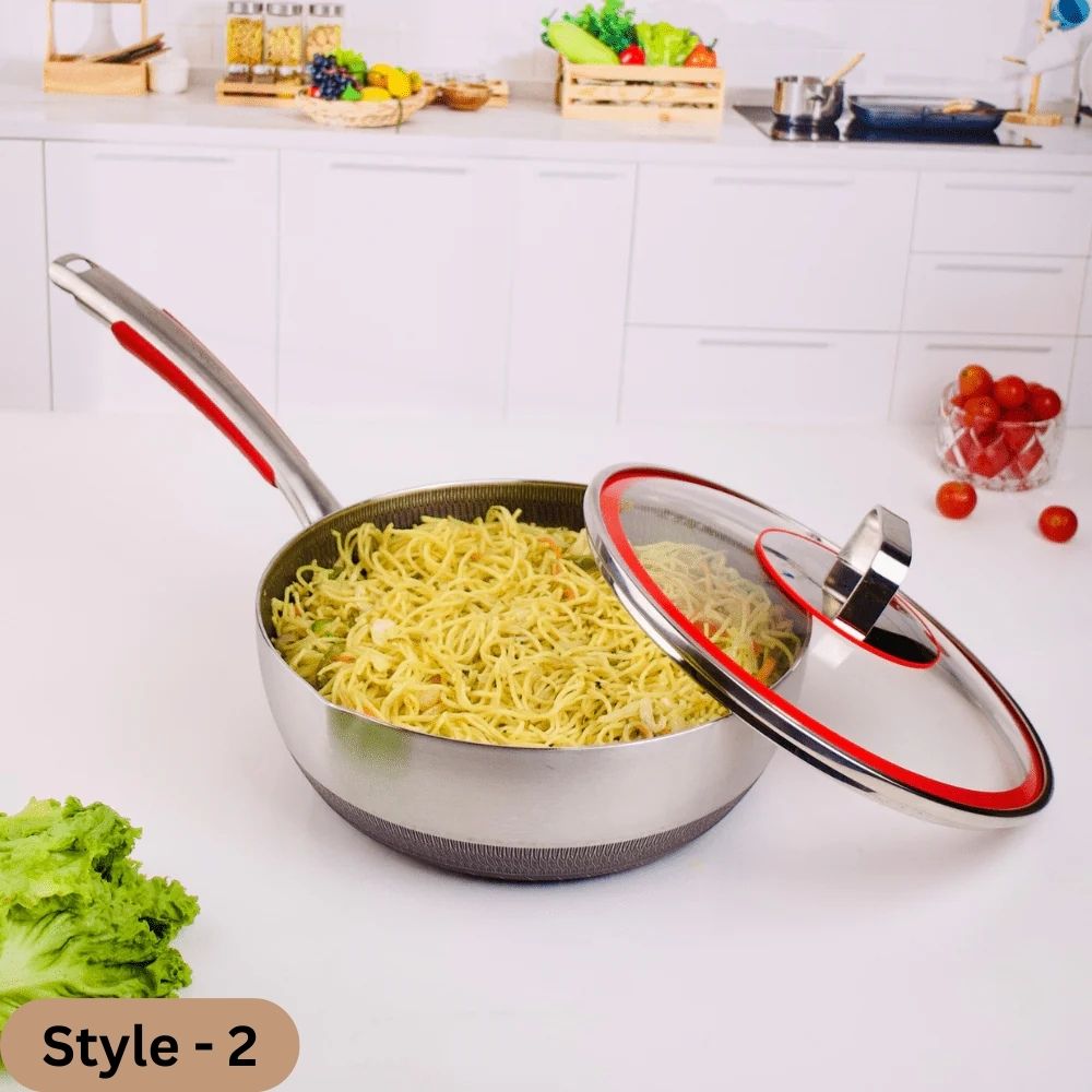 Deep Frying Honeycomb Pan with Lid