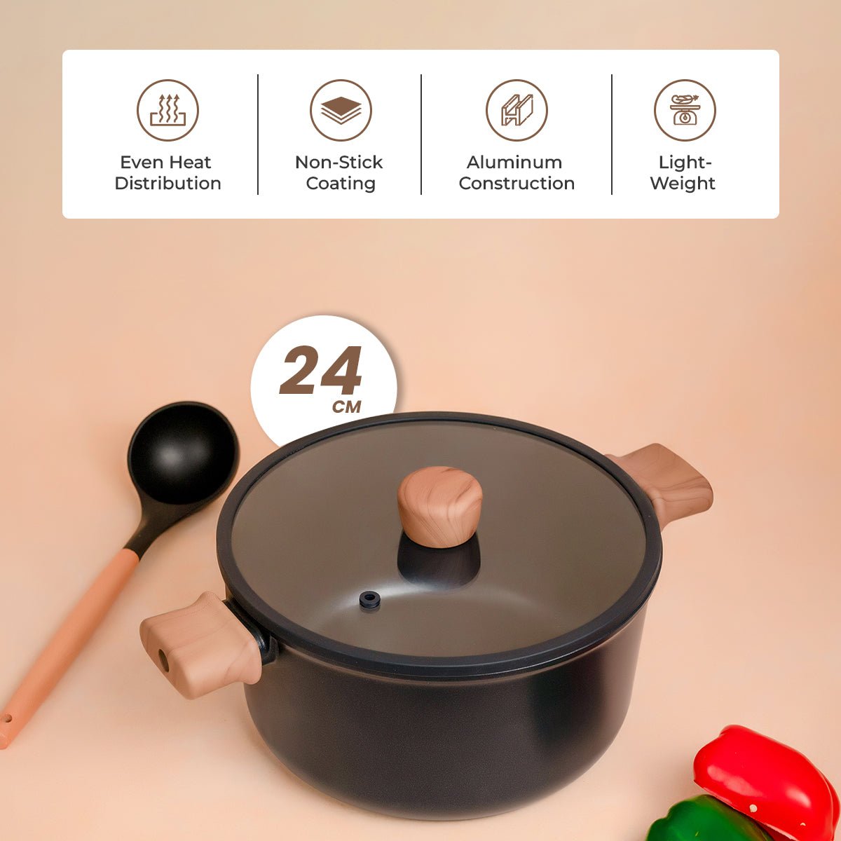 Titanium Non-Stick Soup Pot with Lid (24cm)