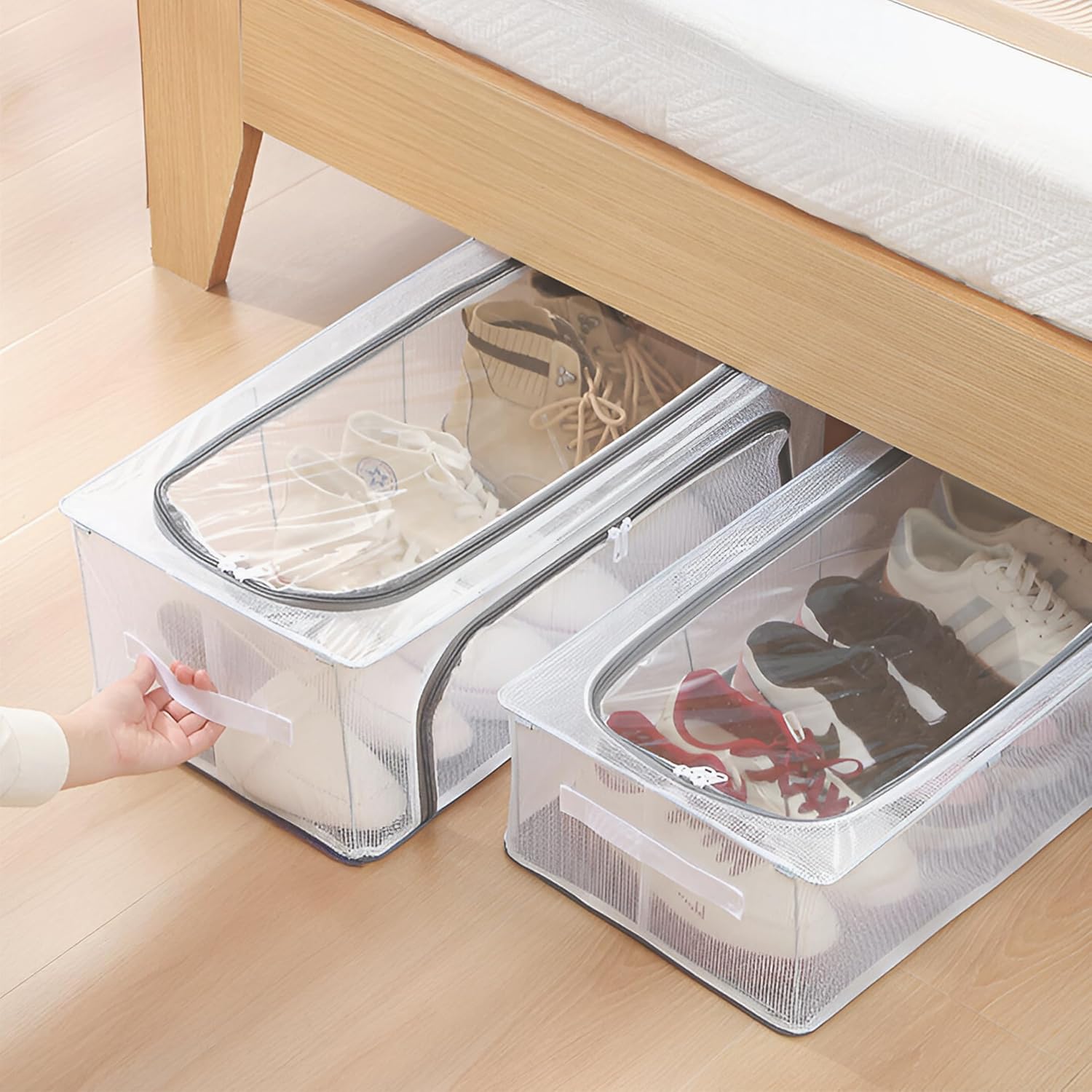 Transparent Under-Bed Shoe Storage Bag