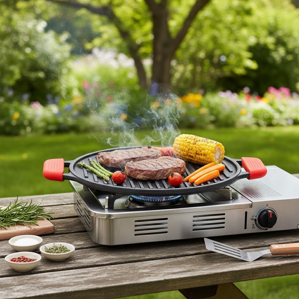 Cast Iron 2-in-1 30cm Reversible Tawa and Grill Pan