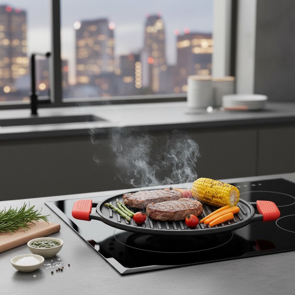 Cast Iron 2-in-1 30cm Reversible Tawa and Grill Pan